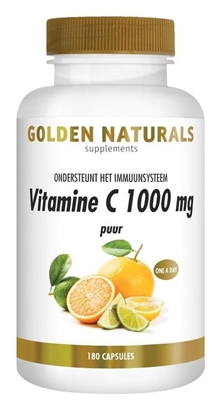 GOLDEN NATURALS VITAMINE C 1000 PUUR 180 VEGA CAPS